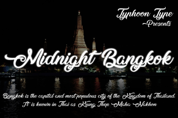Midnight Bangkok: A Swashy Script Font for Elegant Branding